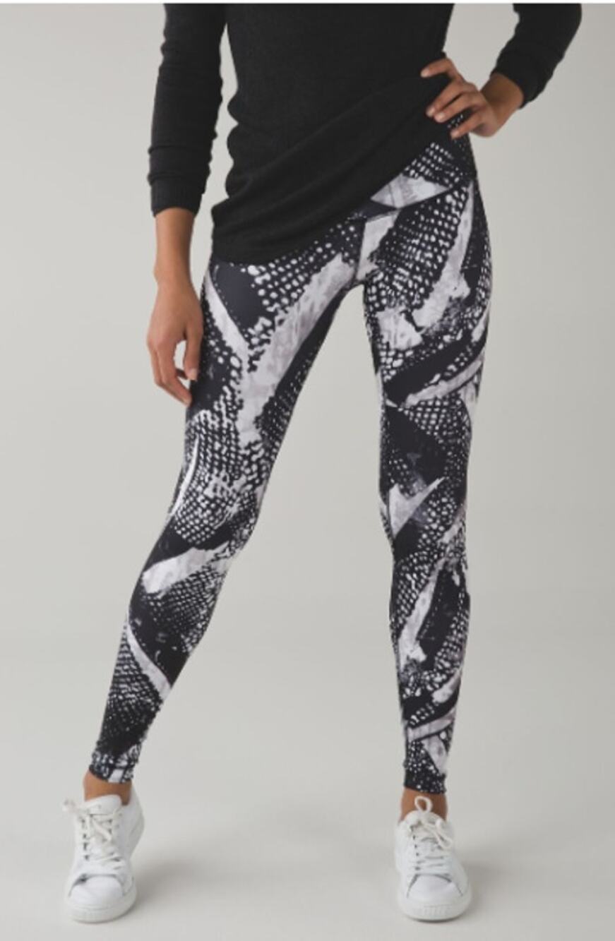 Lululemon Wunder Under Pant III *Full-On Luon Static Mist White Black Size 6